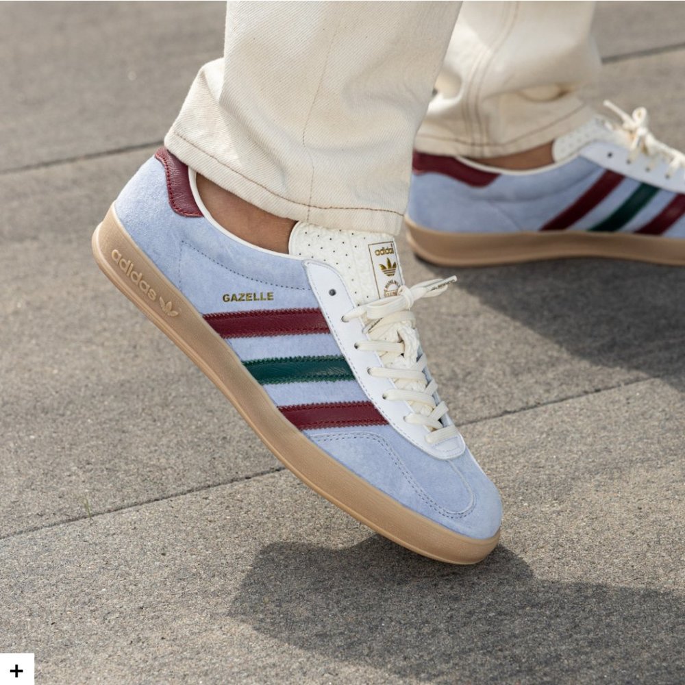 Adidas Gazelle Indoor Shoes - Blue, Burgundy and Green